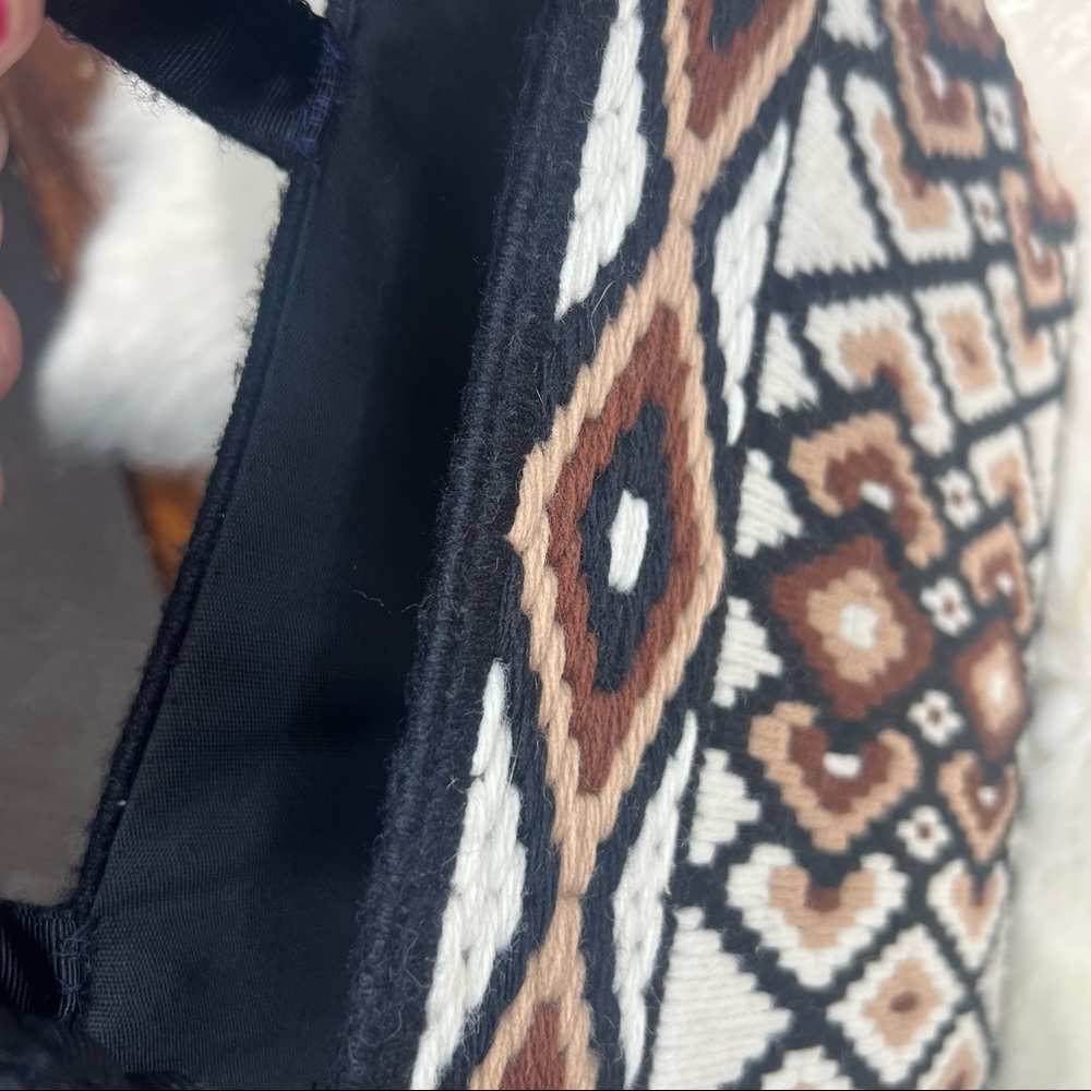 Vintage hand woven and stitched southwestern diamond print yarn handbag purse - Picture 8 of 16